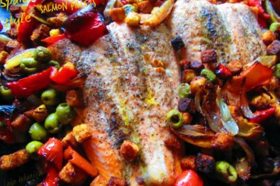 Spanish style salmon fillets Spanish style salmon fillets