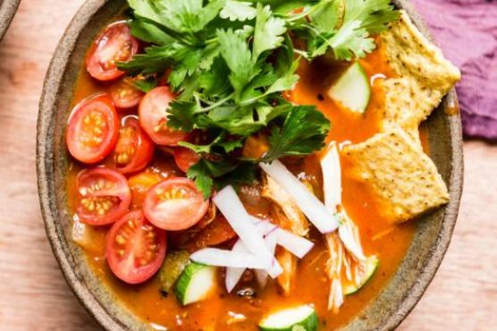 Healthy Chicken Tortilla Soup with Chicken and Sweet Potato Healthy Chicken Tortilla Soup with Chicken and Sweet Potato