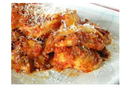Baked Ravioli & Meat Sauce
