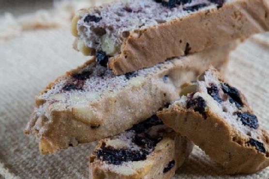 Blue Cornmeal Dried Blueberry and Pinon Nut Biscotti Blue Cornmeal Dried Blueberry and Pinon Nut Biscotti