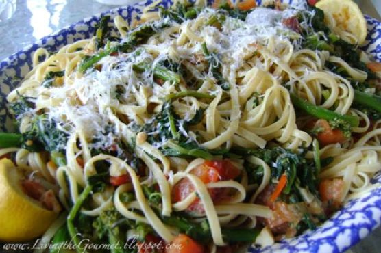 Broccoli Rabe with Tomatoes, Anchovies & Spaghetti