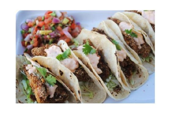 Catfish Tacos With Pimento Cheese Crema and Watermelon Salsa Catfish Tacos With Pimento Cheese Crema and Watermelon Salsa