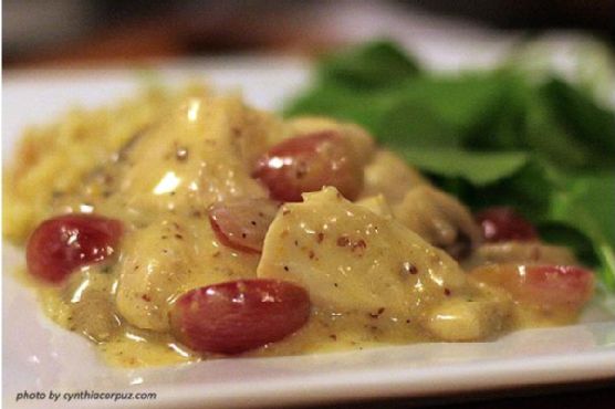 Chicken Veronique with Dijon and Mushrooms
