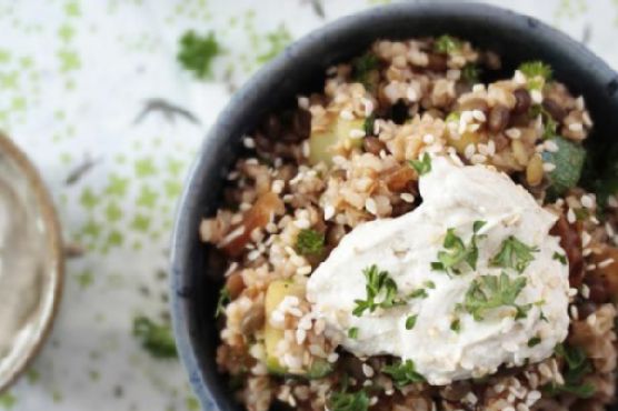 Cracked Wheat Salad with Dates & Tahini Yogurt Cracked Wheat Salad with Dates & Tahini Yogurt