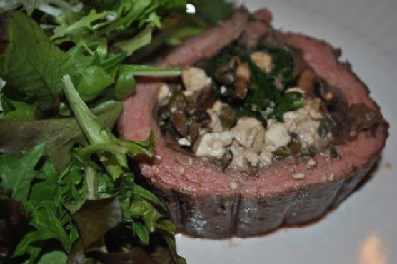 Flank Steak Stuffed With Mushrooms and Feta Cheese Flank Steak Stuffed With Mushrooms and Feta Cheese