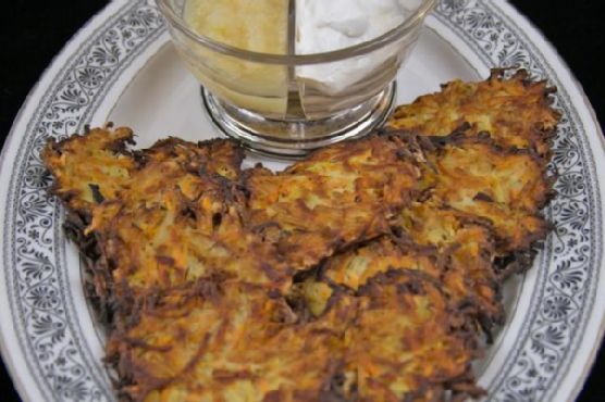Latkes; Fried Vegetable Pancakes from Europe and the Middle East Latkes; Fried Vegetable Pancakes from Europe and the Middle East