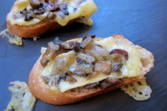 Rustic Brie Toasts with Wild Mushroom, Cranberry and Shallot Rustic Brie Toasts with Wild Mushroom, Cranberry and Shallot