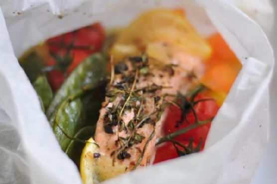 Salmon & Vegetables En Papillote Salmon & Vegetables En Papillote