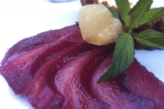 Scarlet Poached Pears