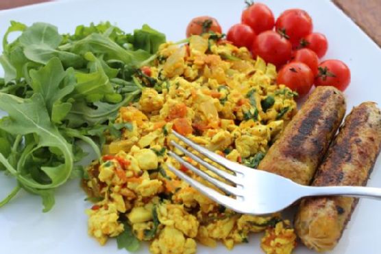 Scrambled tofu with rocket Scrambled tofu with rocket