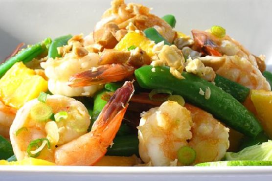 Shrimp & Snap Pea Salad With Ginger-Soy Vinaigrette Shrimp & Snap Pea Salad With Ginger-Soy Vinaigrette