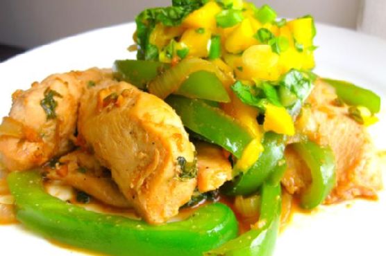 Spicy Coconut Chicken With Mango Basil Salsa Spicy Coconut Chicken With Mango Basil Salsa