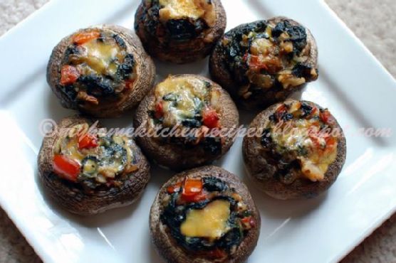 Spinach N Walnut Stuffed Mushrooms Spinach N Walnut Stuffed Mushrooms