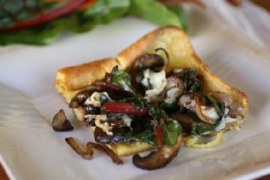 Swiss Chard and Mushroom Popover Bake