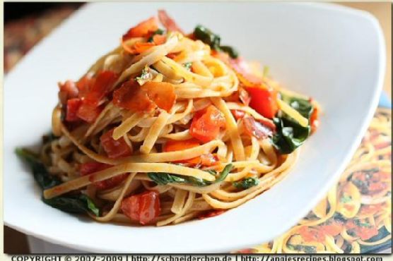 Truffle Linguine With Tomatoes and Pancetta Truffle Linguine With Tomatoes and Pancetta