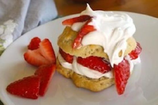 Vegan Strawberry Shortcake served with Vegan Whipped Cream Vegan Strawberry Shortcake served with Vegan Whipped Cream