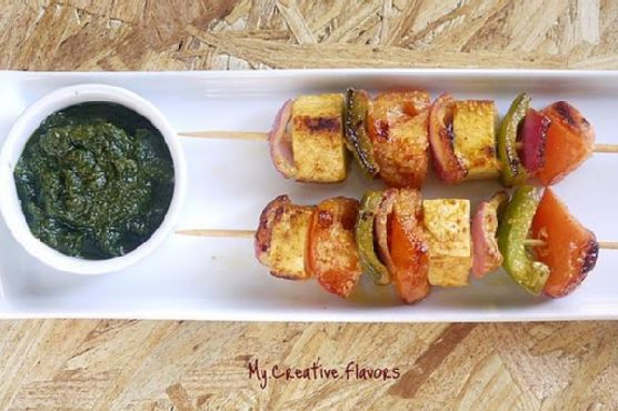 Vegetable Paneer Skewers Or Paneer Tikka Vegetable Paneer Skewers Or Paneer Tikka