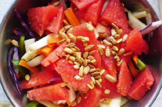 Watermelon, Zucchini, Carrot Salad