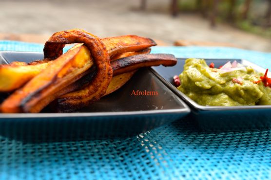 Buttered Plantain Fries and Seasoned Avocado Buttered Plantain Fries and Seasoned Avocado