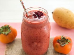 Mango, Persimmon Smoothie with Cranberries