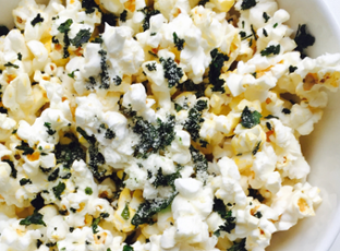 Parmesan Kale Chip Dusted Popcorn